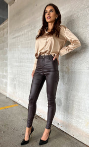 DIMO HIGH WAIST PANT CHOCOLATE image 3