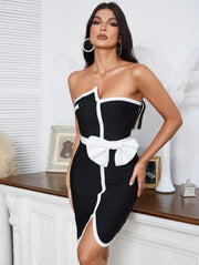 Strapless Sleeveless Bow-Knot Mini Bandage Dress image 10