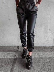 Rimi Ola Voga women's eco-leather pants, black image 3