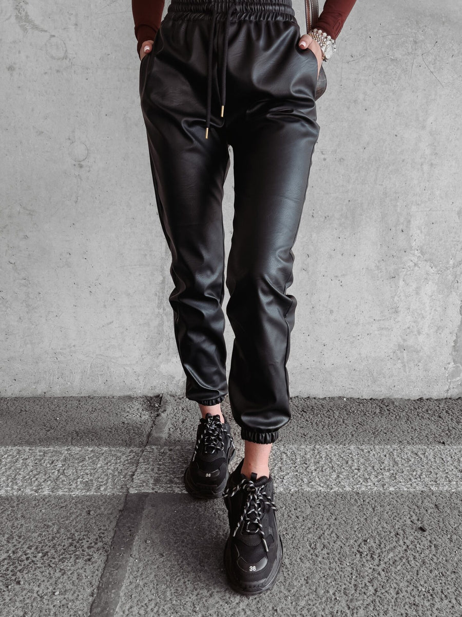 Rimi Ola Voga women's eco-leather pants, black image 3