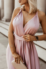LEONA MAXI POWDER PINK DRESS image 1