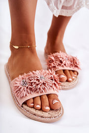 SUSANA WOMEN'S FABRIC FLOWER SLIPPERS PINK image 4