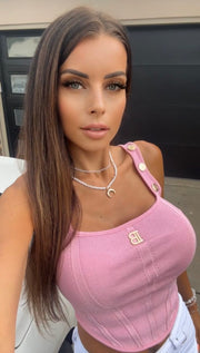 Won't Take The Blame Logo Pink Crop Top image 0