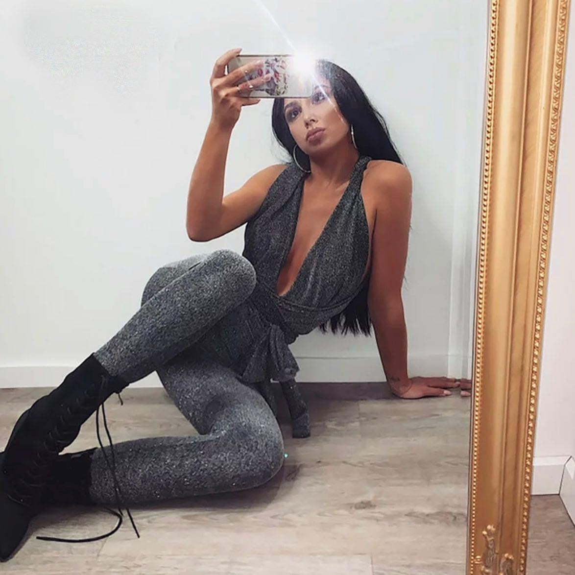 JUMPSUIT WITH SHINE , BLACK image 1