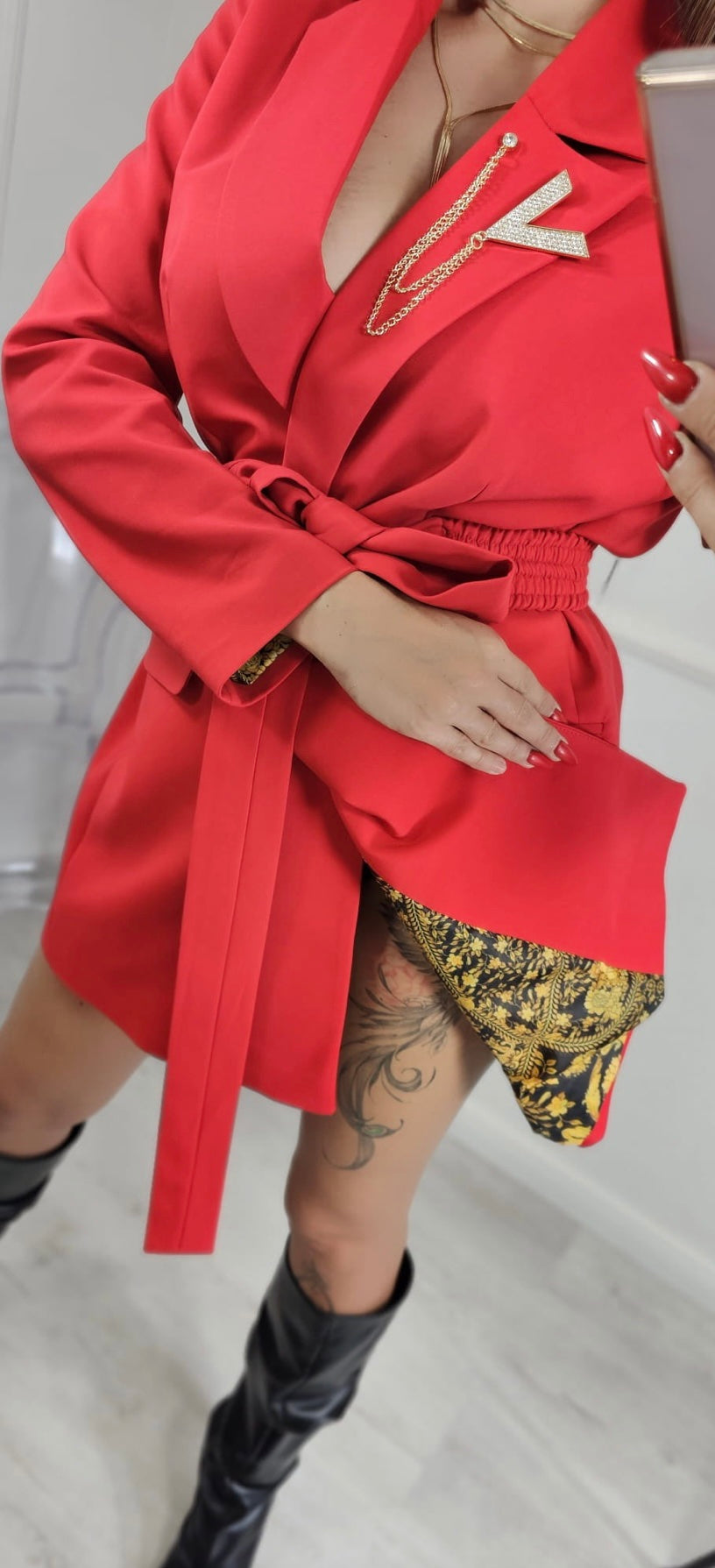 LA DIVA JACKET DRESS RED image 13