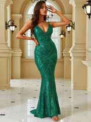 MIDWAY GREEN MAXI SEQUIN DRESS image 1