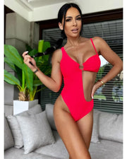 MAR ONE-SHOULDER SWIMSUIT PINK image 2