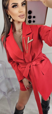 LA DIVA JACKET DRESS RED image 9