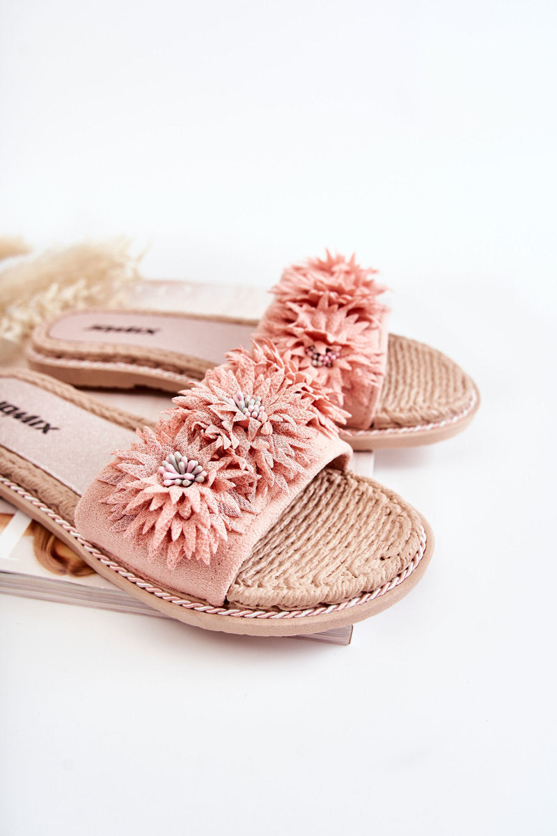 SUSANA WOMEN'S FABRIC FLOWER SLIPPERS PINK image 6