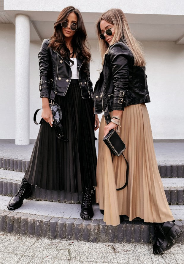 RONNI LEATHER JACKET WITH BUTTONS BLACK image 2