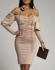 ONE ROSE BEIGE DRESS image 1