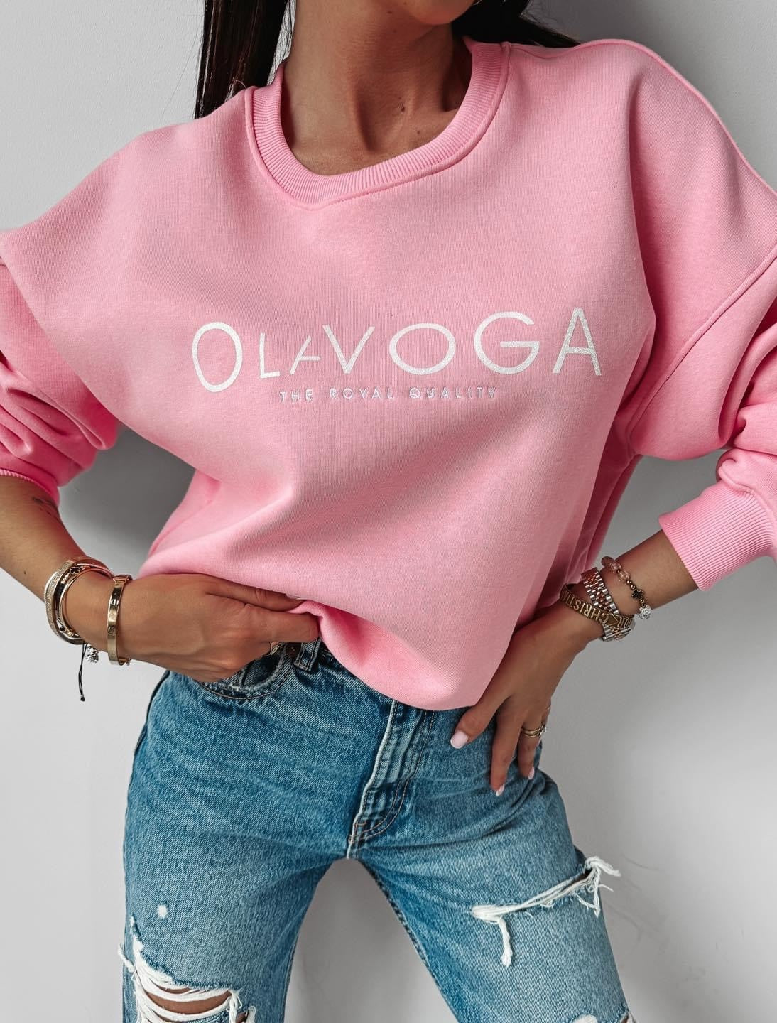 Classic sweatshirt with the Creme Ola Voga logo, powder pink image 0