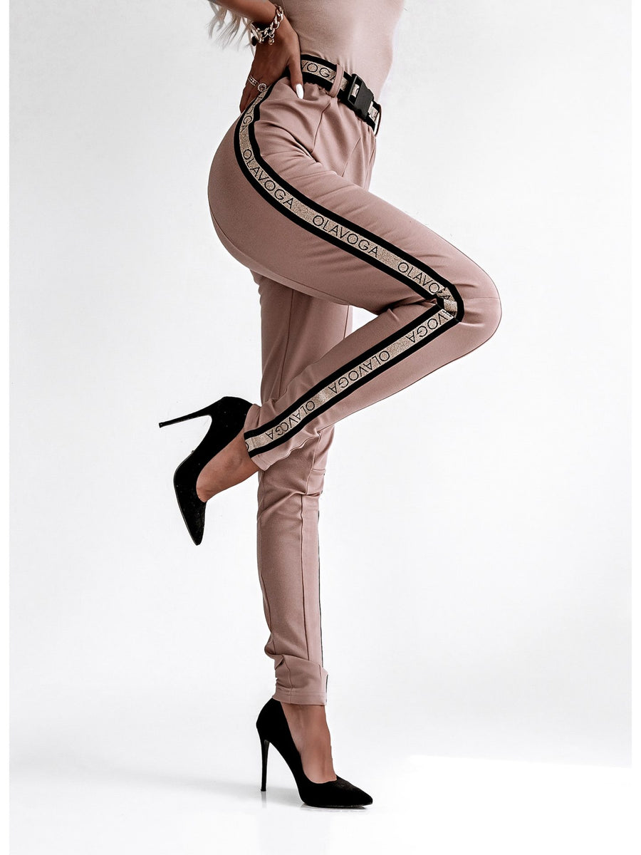 Gold Belt Ola Voga logged pants beige image 0