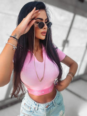Lavish Ola Voga crop top, pink image 1
