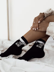FRENCH BULLDOG SOCKS GREY BLACK image 0