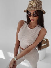 Sporty striped set Colet Ola Voga beige image 1
