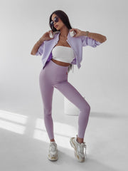 Debra Ola Voga lilac ribbed leggings image 0