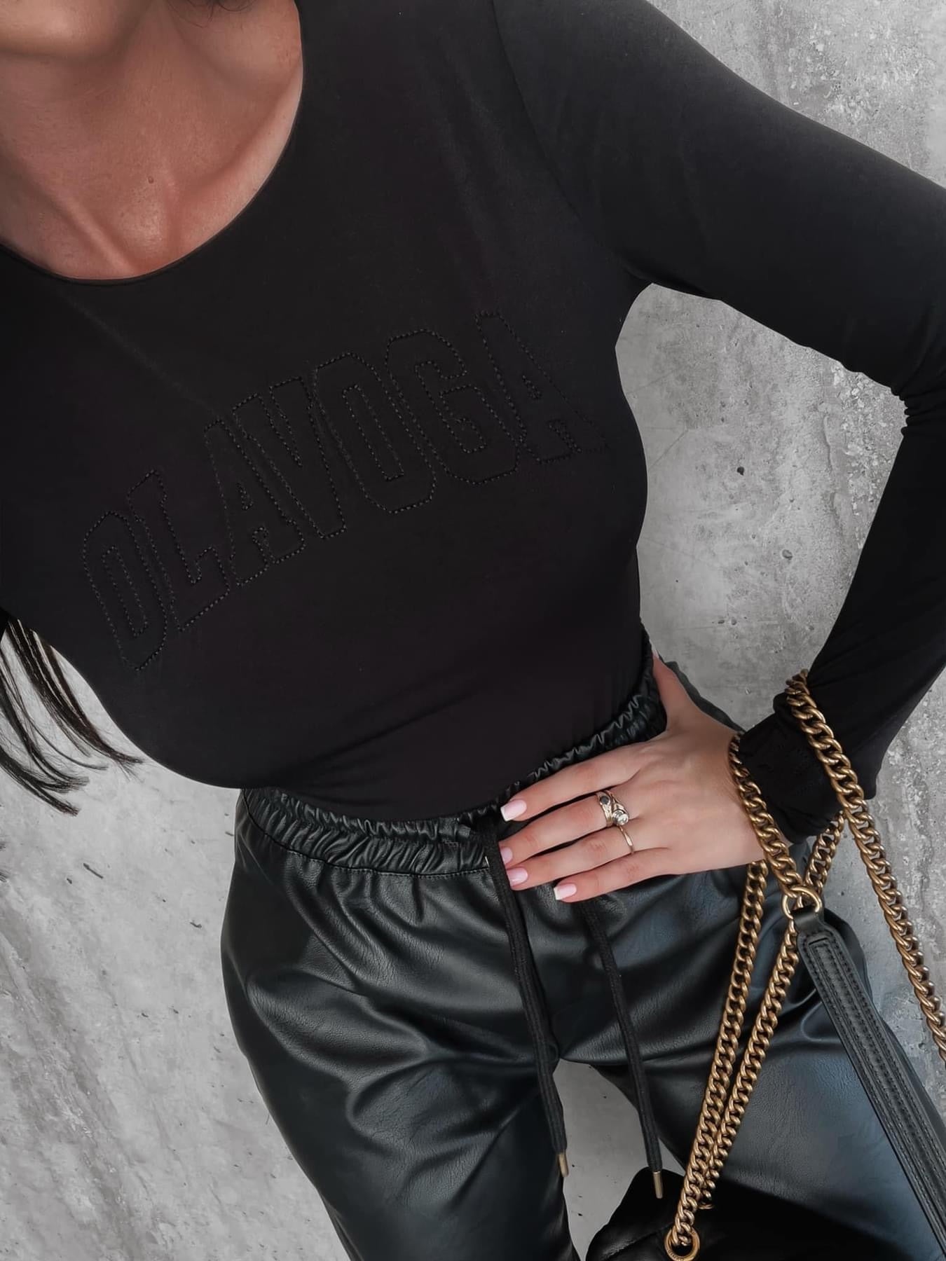 Fitted bodysuit with the Fire Ola Voga application, black image 0