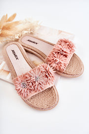 SUSANA WOMEN'S FABRIC FLOWER SLIPPERS PINK image 7
