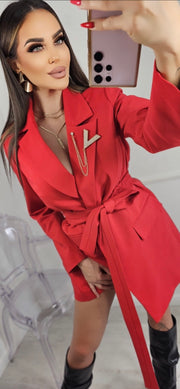 LA DIVA JACKET DRESS RED image 7