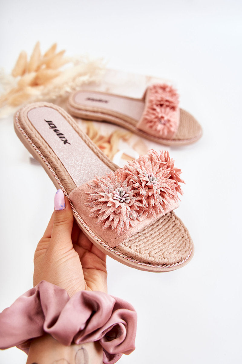 SUSANA WOMEN'S FABRIC FLOWER SLIPPERS PINK image 5