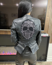 Skull Faux Leather Jacket image 2