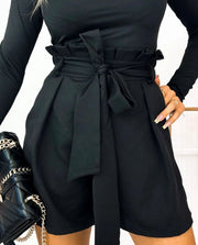 NATALEE Black Tied Shorts image 1