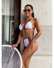 LAUREN Two-piece bikini with a sexy cut white image 2