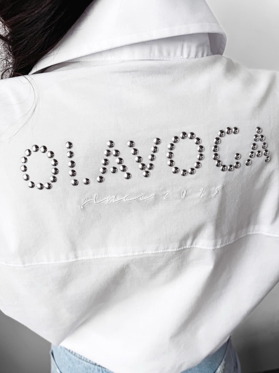 Cemiza Ola Voga ecru shirt with rhinestones Best image 1