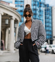JACKANCY SHORT BLAZER, WHITE AND BLACK image 4