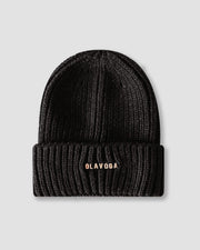 Cyndi Ola Voga ribbed beanie hat, black image 2