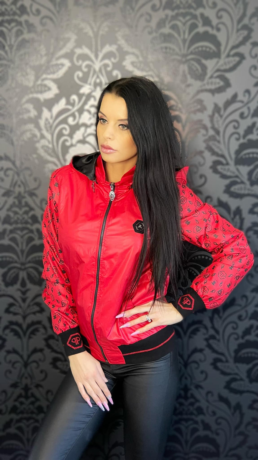 RED TEDDY BEAR PASHA PLEIN JACKET image 1