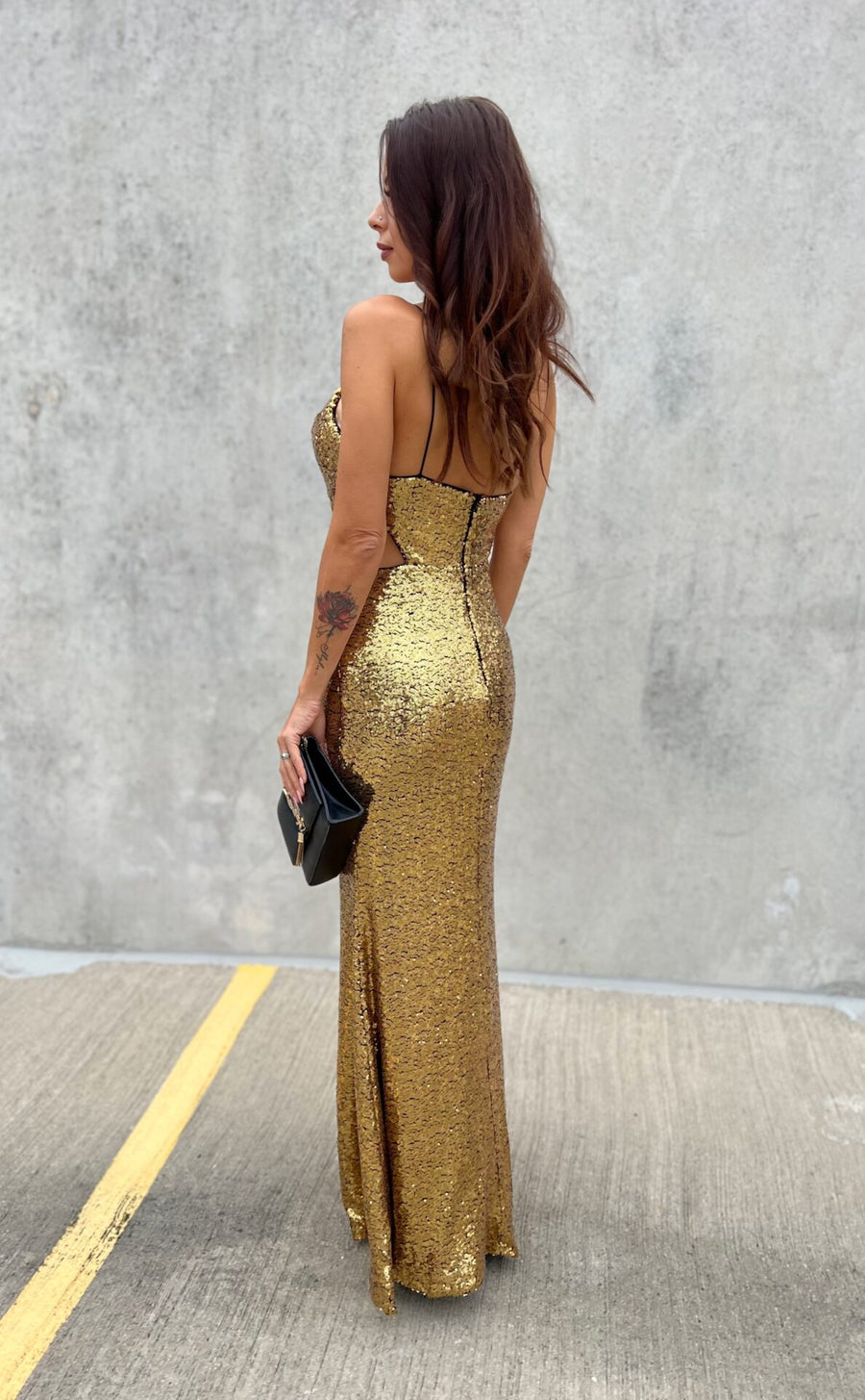 ONE AND ONLY GOLD MAXI DRESS image 9