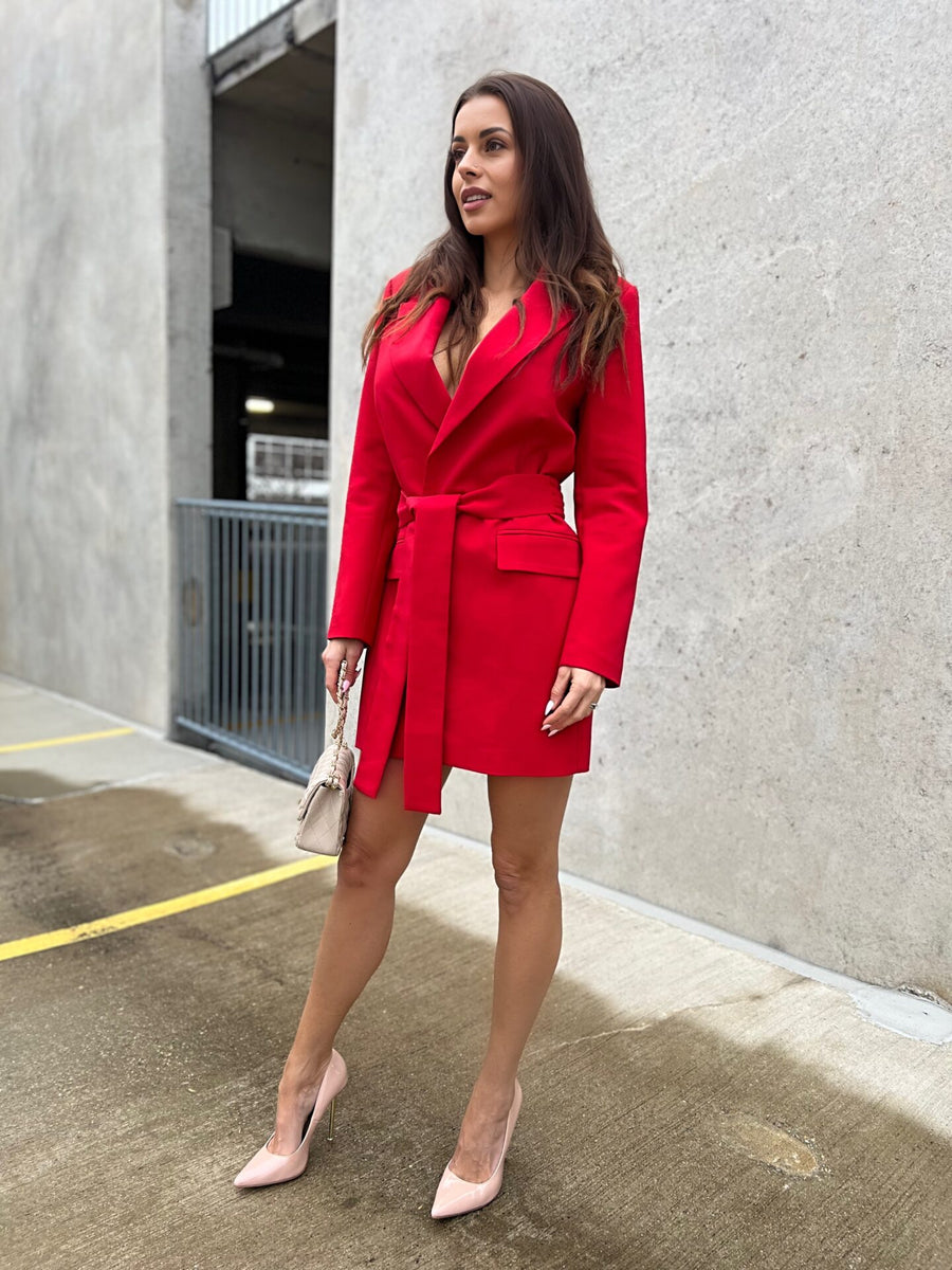 LA DIVA JACKET DRESS RED image 3