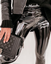 HATTIE BLACK LATEX LEGGINGS image 2
