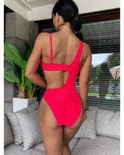 MAR ONE-SHOULDER SWIMSUIT PINK image 4