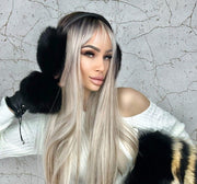 NATURAL RABIT FUR  EAR MUGS BLACK image 1