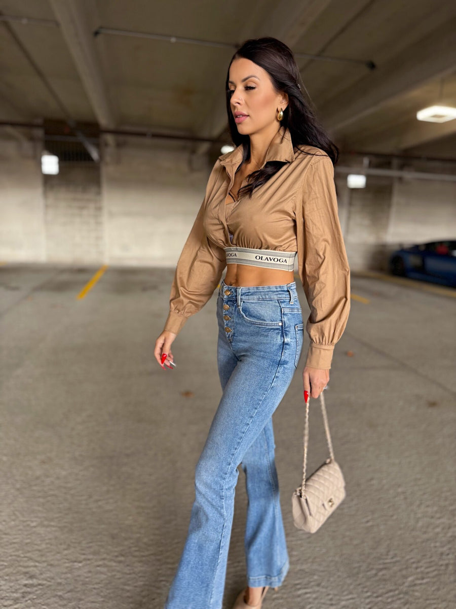 SABELLA OLAVOGA short elegant shirt, beige image 6