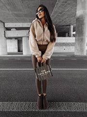 PERCHA OLAVOGA beige lambskin sweatshirt image 4