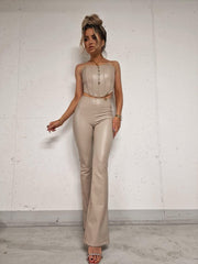 LA MONNE FLARE LEGGINGS BEIGE image 1