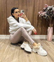 FOOREVER SO EXTRA PANTS BEIGE image 3