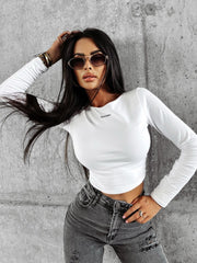 Blouse with minimalist ATTIRE OLAVOGA logo white image 2