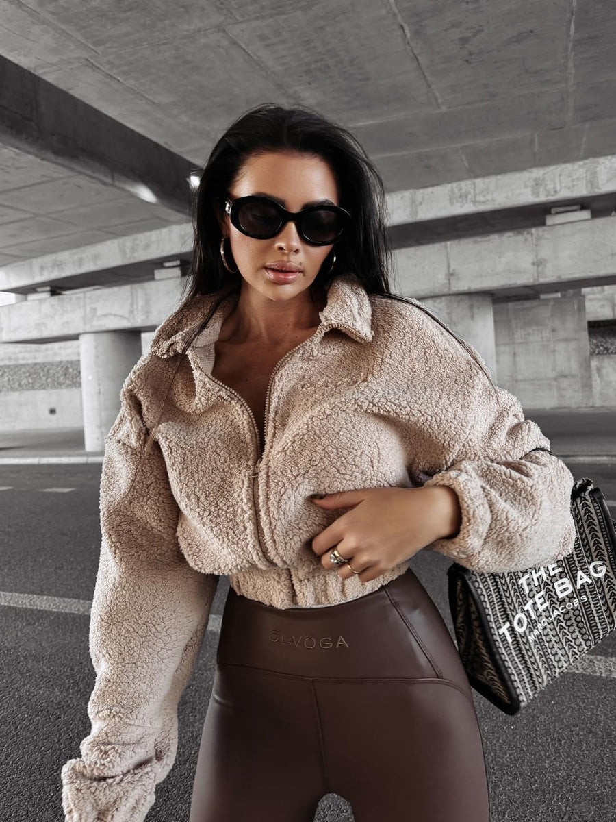 PERCHA OLAVOGA beige lambskin sweatshirt image 2