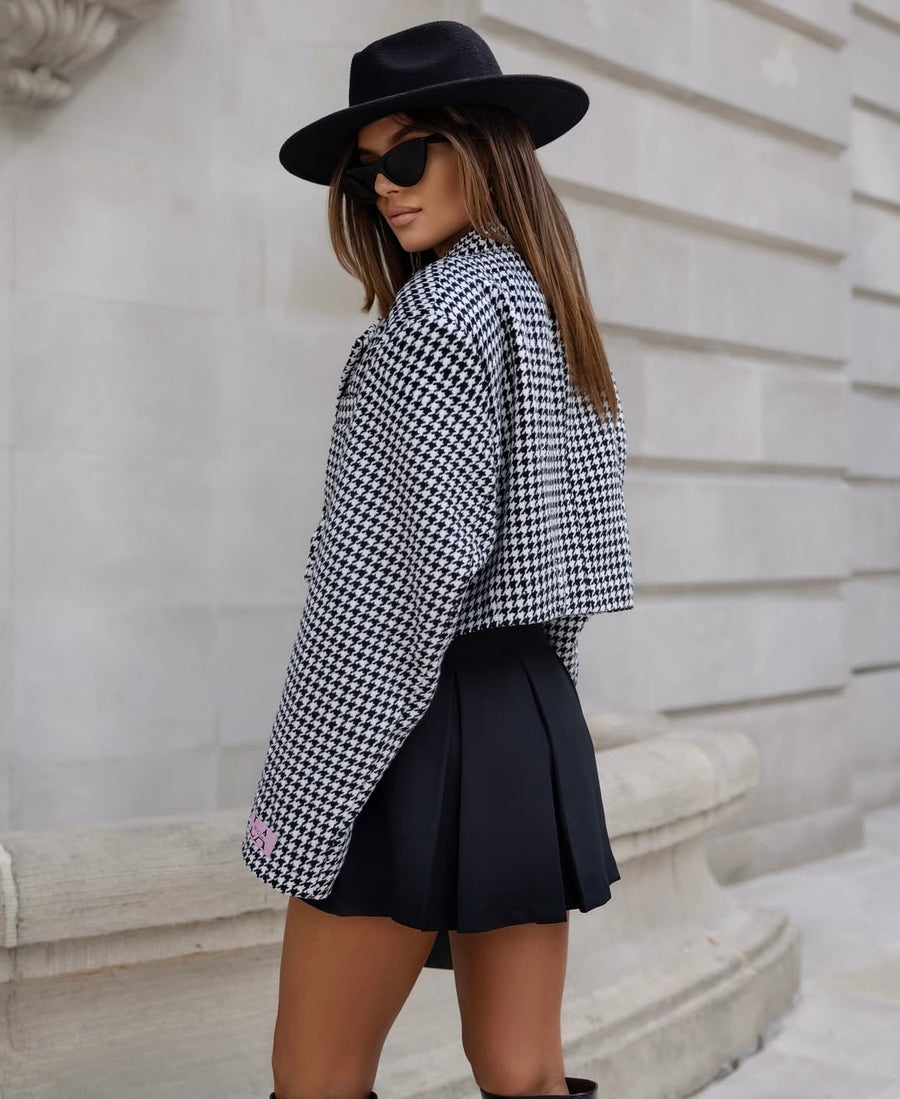 JACKANCY SHORT BLAZER, WHITE AND BLACK image 3
