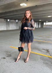 Midnight Elegance Black Tulle Evening Dress image 10