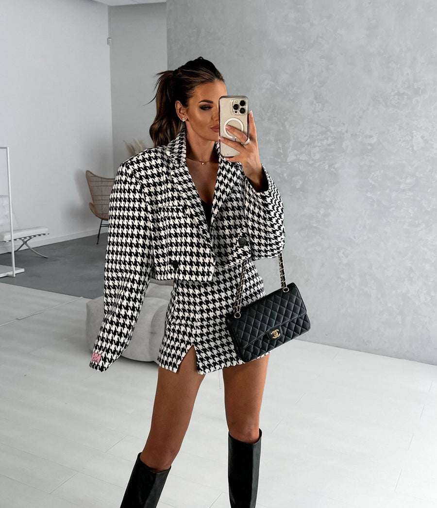 JACKANCY SHORT BLAZER, WHITE AND BLACK image 22
