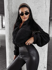 PERCHA OLAVOGA lambskin sweatshirt black image 2
