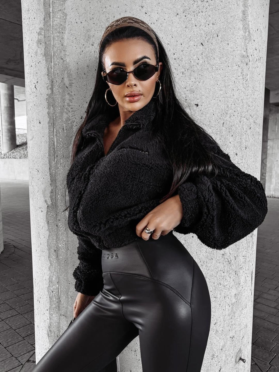 PERCHA OLAVOGA lambskin sweatshirt black image 2