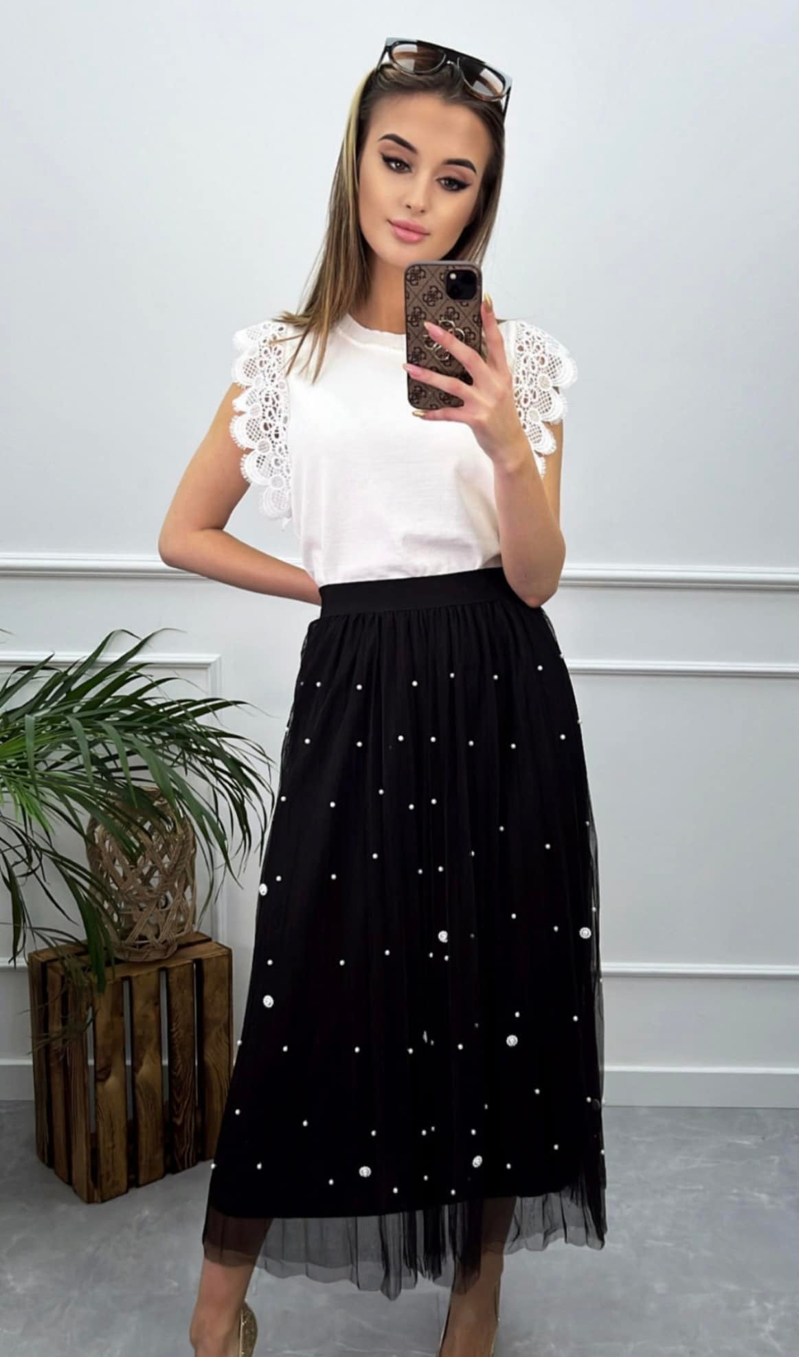 BLACK TULLE SKIRT image 0