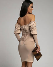 ONE ROSE BEIGE DRESS image 2
